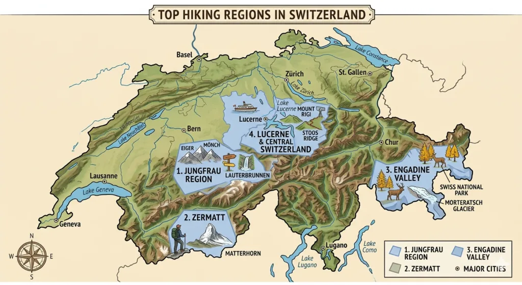 top hiking regions in switzerland